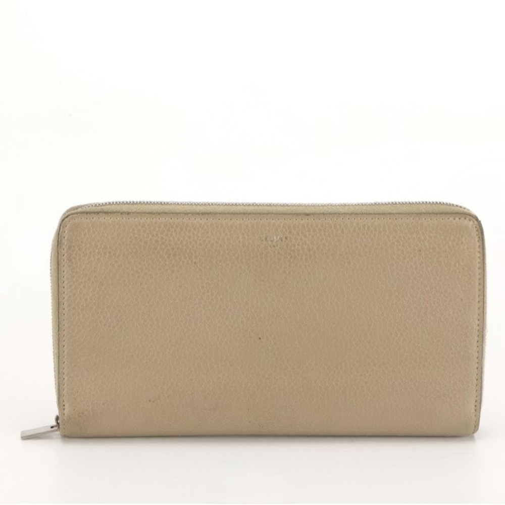 Céline Zip-Around Wallet in Taupe Beige Grained Leather, With Box - Picture 5 of 14
